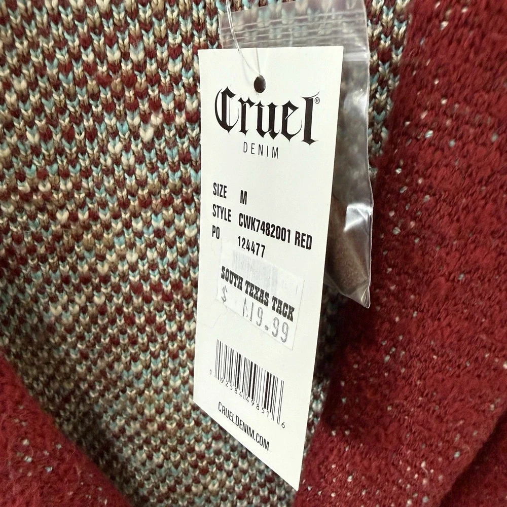 Cruel Denim Aztec Tribal Cardigan Sweater Women's Large‎ Button Front Southwest